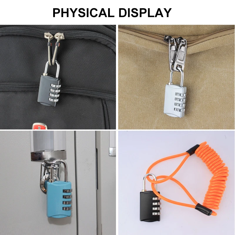 

Luggage Password Lock 4 Dial Digit Multi Color Travel Lock Combination Suitcase Luggage Metal Code Password Lock Padlock Storage
