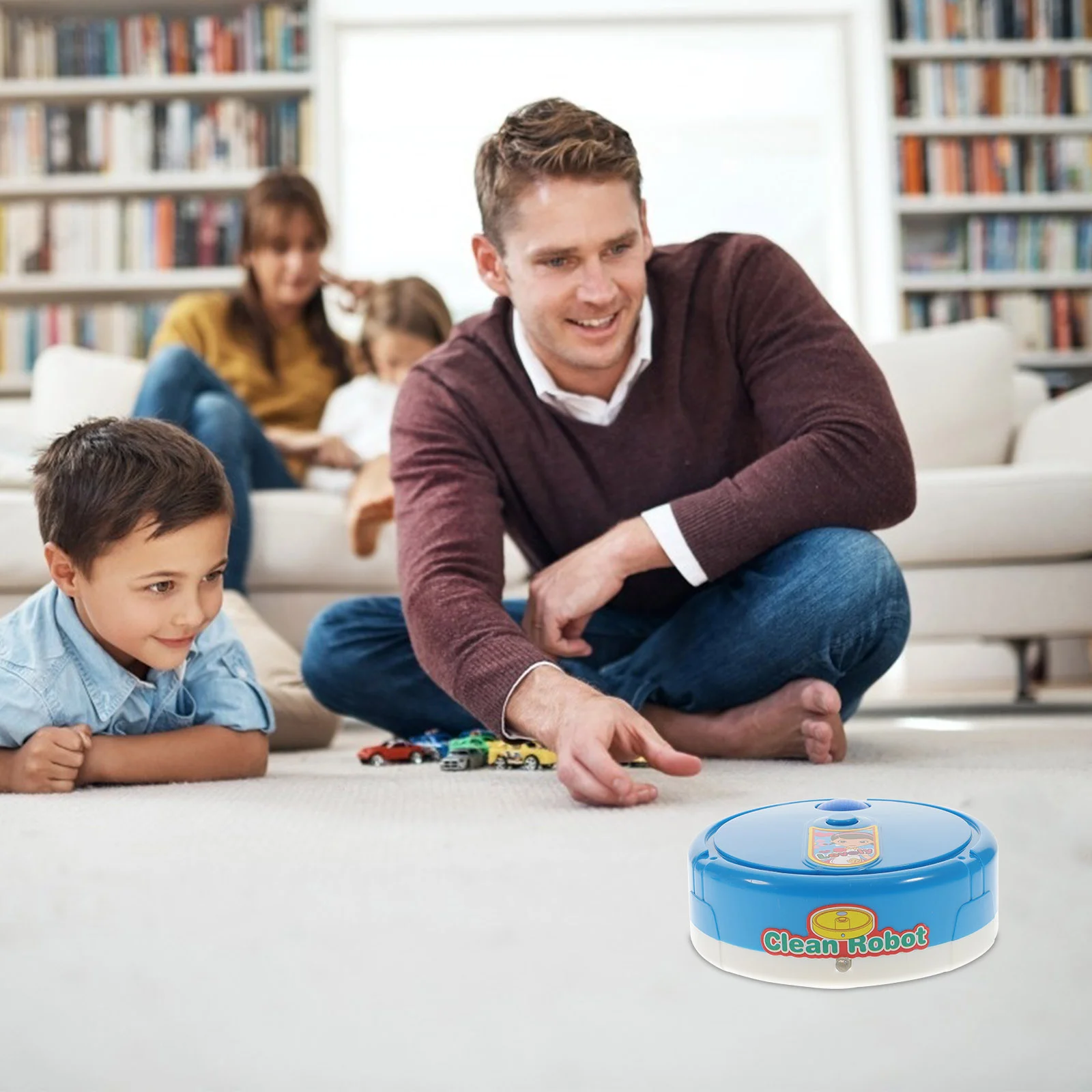 Мини-пылесос имитация подметального робота игрушка прекрасная уборка синие