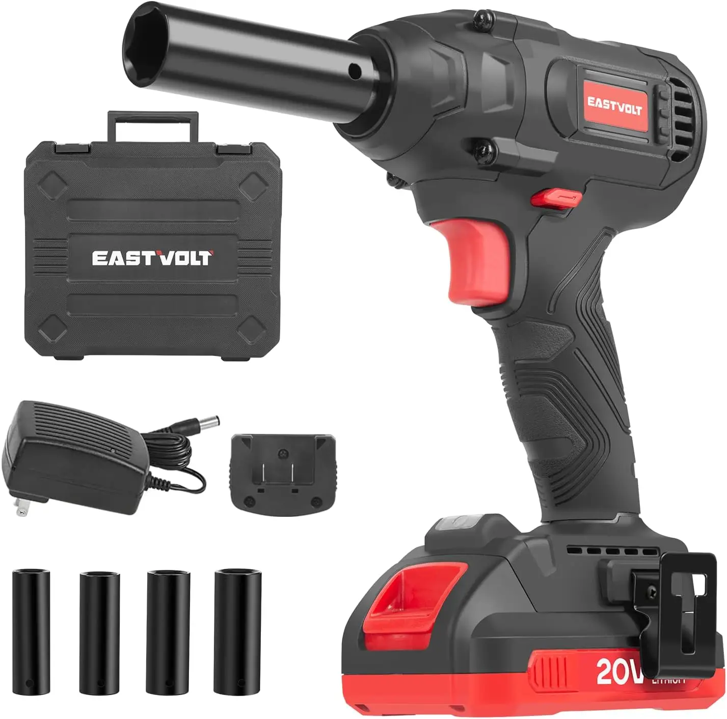 

Cordless Wrench, 250Ft-lbs High Torque Brushless Wrench Kit 2600 RPM, Battery Driver with Fast Charger, LED Light, 4 Sockets,