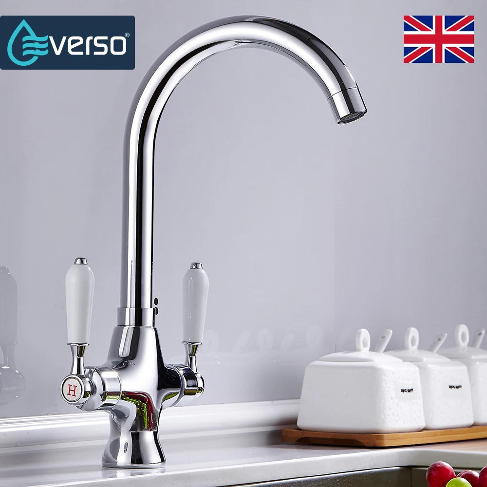 

Современный латунный Смеситель для кухни EVERSO, хромированный смеситель для кухонной раковины, смеситель для холодной и горячей воды, эконом...