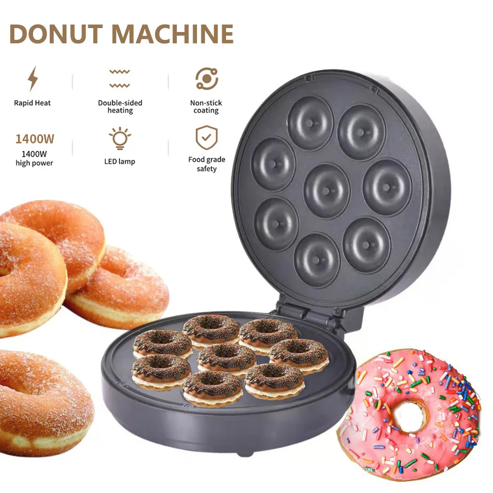

110V/220V Donut Baking Machine Non-stick 1400W Portable Bread Machine Kitchen Appliance EU/US Plug for Breakfast