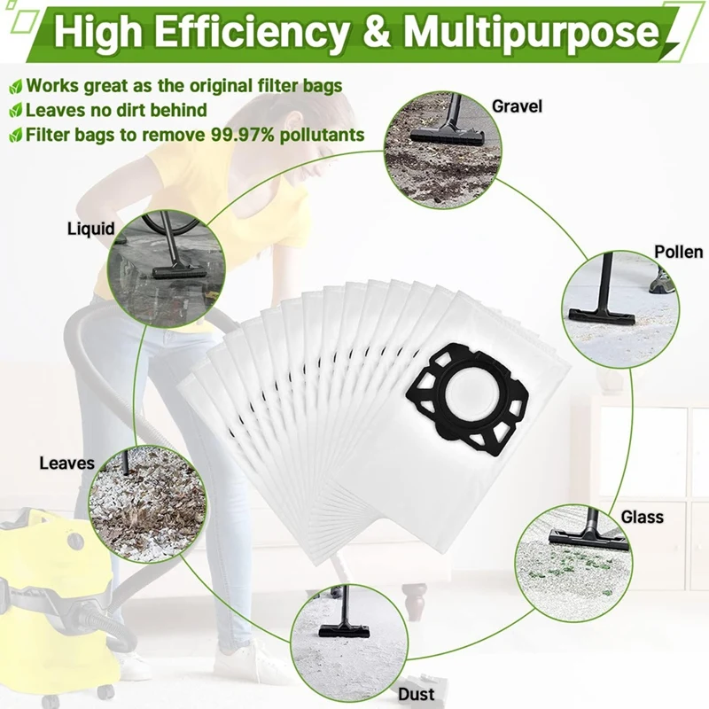 KFI 357 Мешки для пылесоса Karcher WD2 Plus / WD3 Батарея SE 4001 4002 /Пылесос сухой уборки 2.863-314.0
