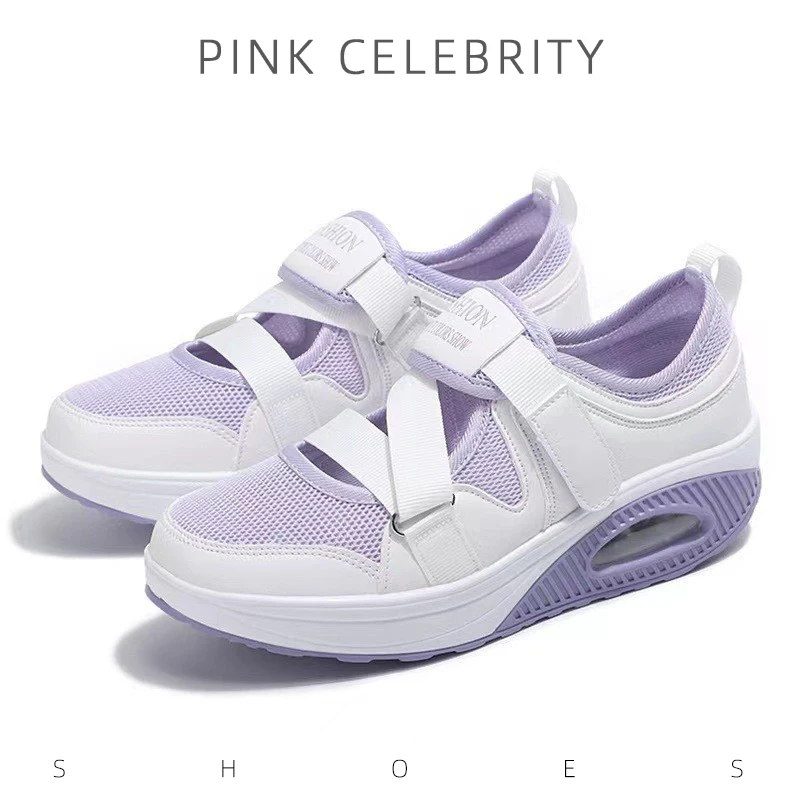 

Women Casual Shoes 2022 Spring Fashion Solid Color Mesh Shoes Ladies Light Breathable Large Size Air Cushion Shoes 35-43