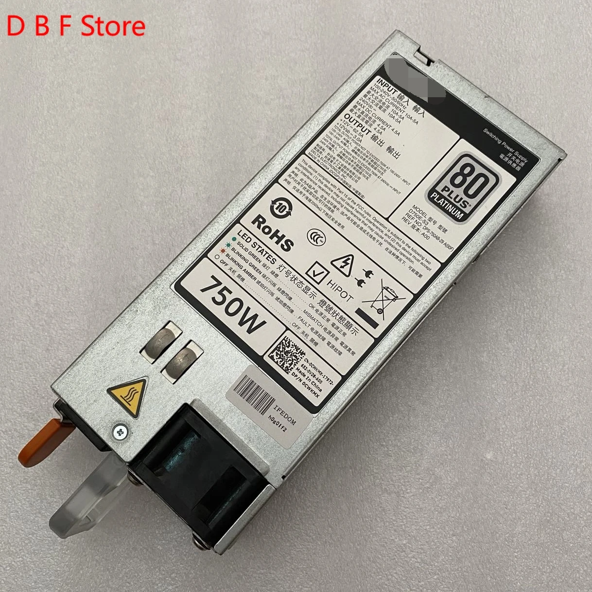 

D750E-S3 A для DELL R520 R620 R720 R630 R730 server 750W источник питания