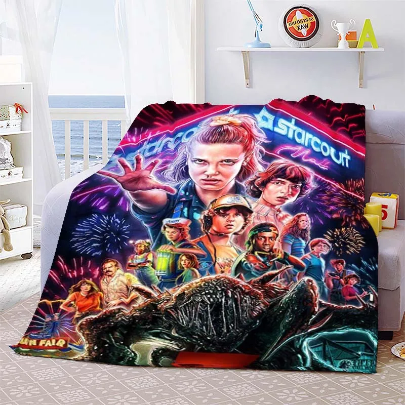 

Stranger Things U.S. Science Fiction Drama Print Blanket Bedroom Living Room To Keep Winter Autumn Warm Gifts Friends and Family