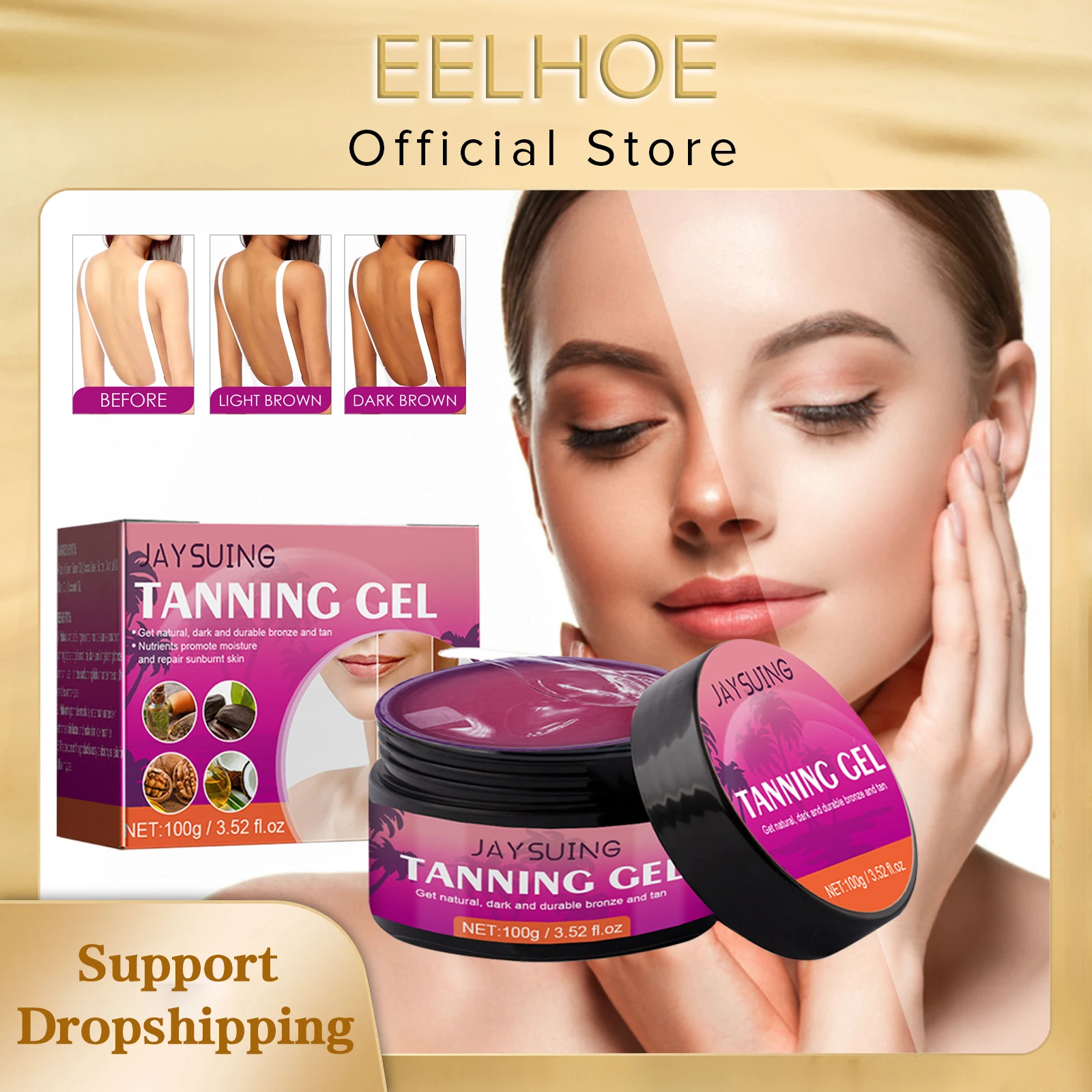 

Intensive Tanning Gel for The Sunbed Peach Glow Tan Lotion Body Bronzing Tan Enhancer Natural Solarium Cream Self Tanning Cream