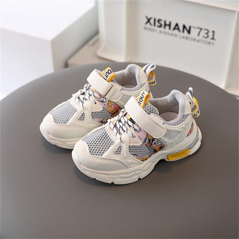 

Size 22-31 Baby Boys Casual Shoes Breathable Mesh Sport Sneakers For Children Girl Soft Bottom Sport Shoes For Kids Summer 2023