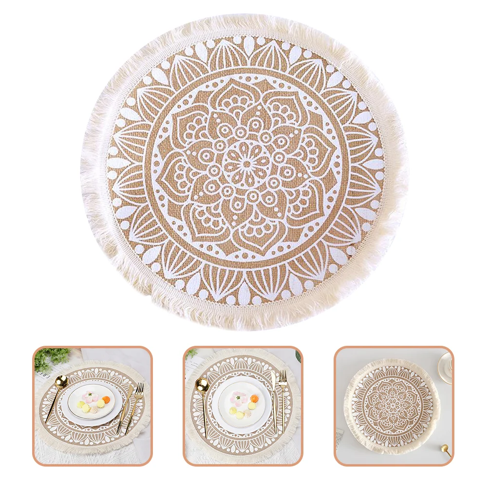 

Placemats Mat Table Place Hot Kitchen Wedding Tablemat Mandala Fringe Coffee Macrame Braided Woven Lace Placemat Embroidered