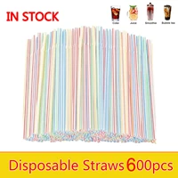 disposable straws plastic for drinks bubble tea beverage straws bendable boba straw bar wedding drinking straws tube 100 1000pcs