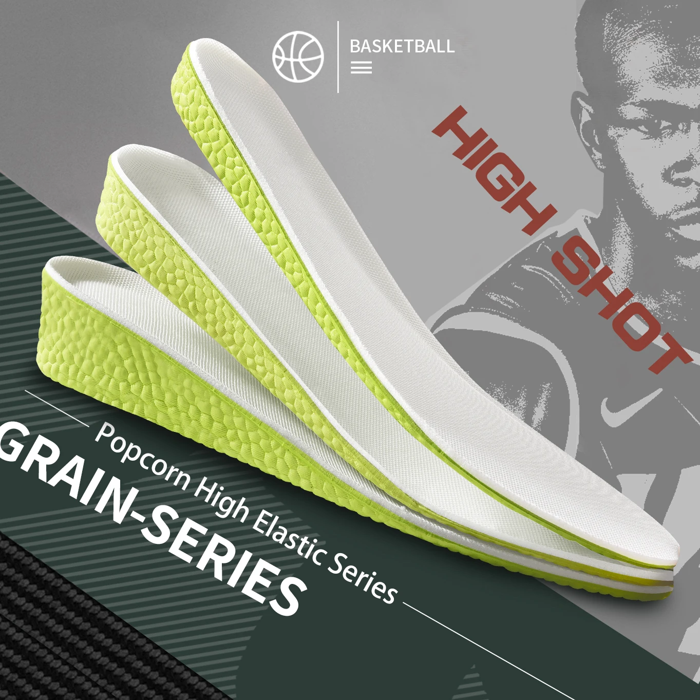 2023 1.5-3.5cm Invisible Height Increase Insoles Green Memory Foam Shoes Sole Pad Breathable Comfortable for Men Women Feet Care