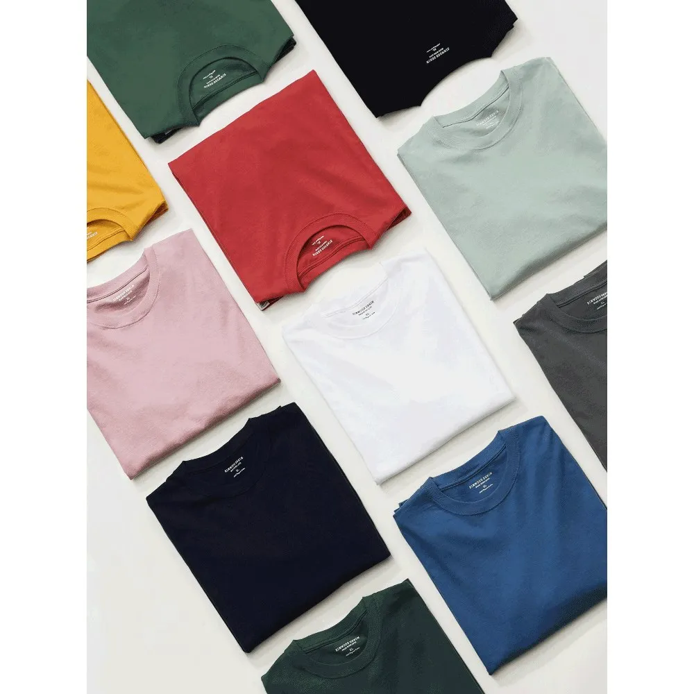 SIMWOOD 2023 Spring New Long Sleeve T Shirt Men Solid Color 100% Cotton O-neck Tops Plus Size High Quality T-shirt  SJ120967