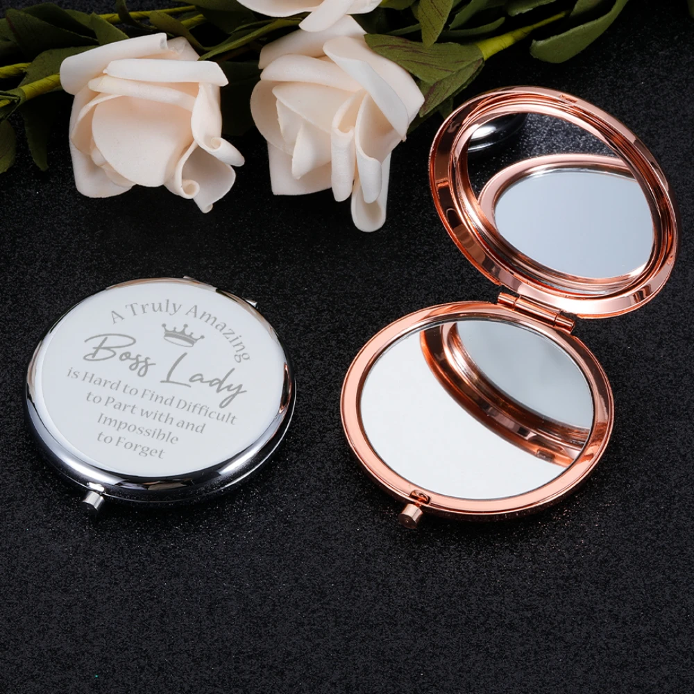 

Boss Lady Gift Folding Mirror for Women Leader Manager Best Friend Going Away Retirement Appreciation Gifts Travel Makeup Mirror