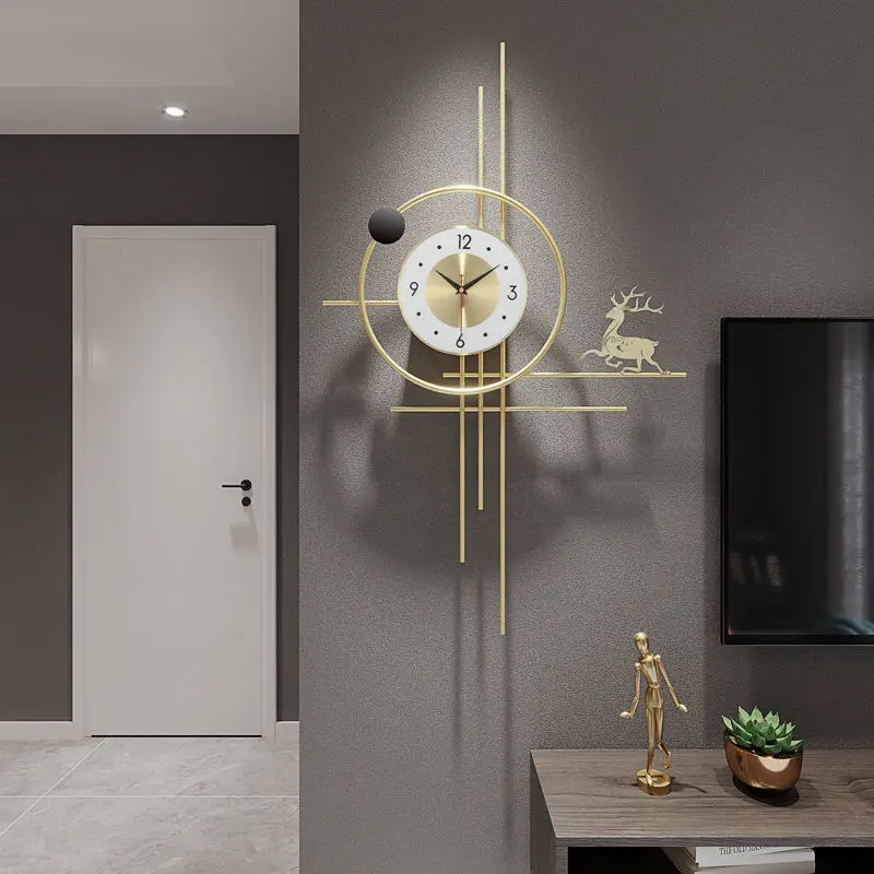 

Большие металлические настенные 3d-часы, современные креативные настенные украшения, подходят для гостиной, столовой, прихожей, офиса