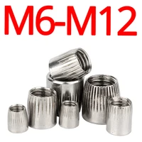 m6 m8 m10 m12 cone nut knurled implosion expansion anti slip round screw cap 304 stainless steel metal lock nuts hardware