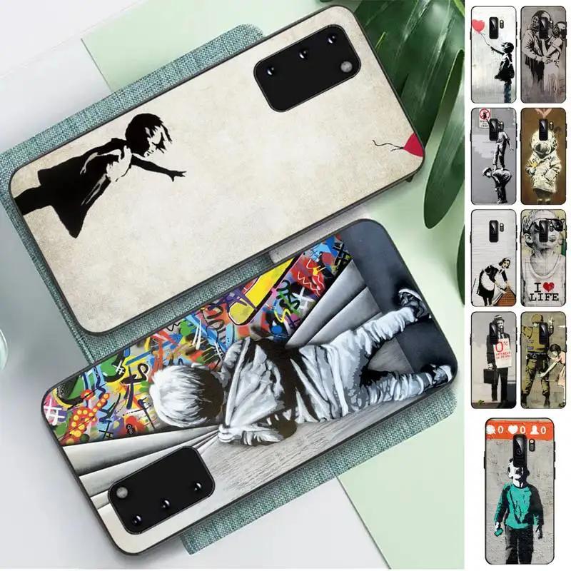 

Banksy Graffiti War Phone Case for Samsung S10 21 20 9 8 plus lite S20 UlTRA 7edge