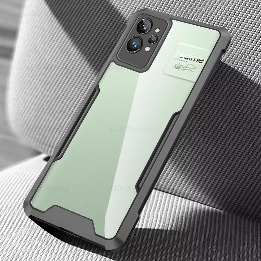 

For Realmi GT2 Pro 6.7'' Shockproof TPU Frame PC Hard Back Cover RealmeGT 2 GT2Pro GT 2 Pro Clear Acrylic Protective Cas