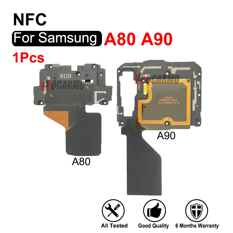 Антенна датчика 1 шт. NFC для Samsung Galaxy A80 A805F A90, модуль индукционной катушки, гибкий кабель, крышка материнской платы, запасные части