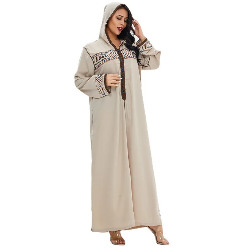 Muslim Women's Robe Long Skirt Muslim Fashion Dress Moroccan Robe Kaftan