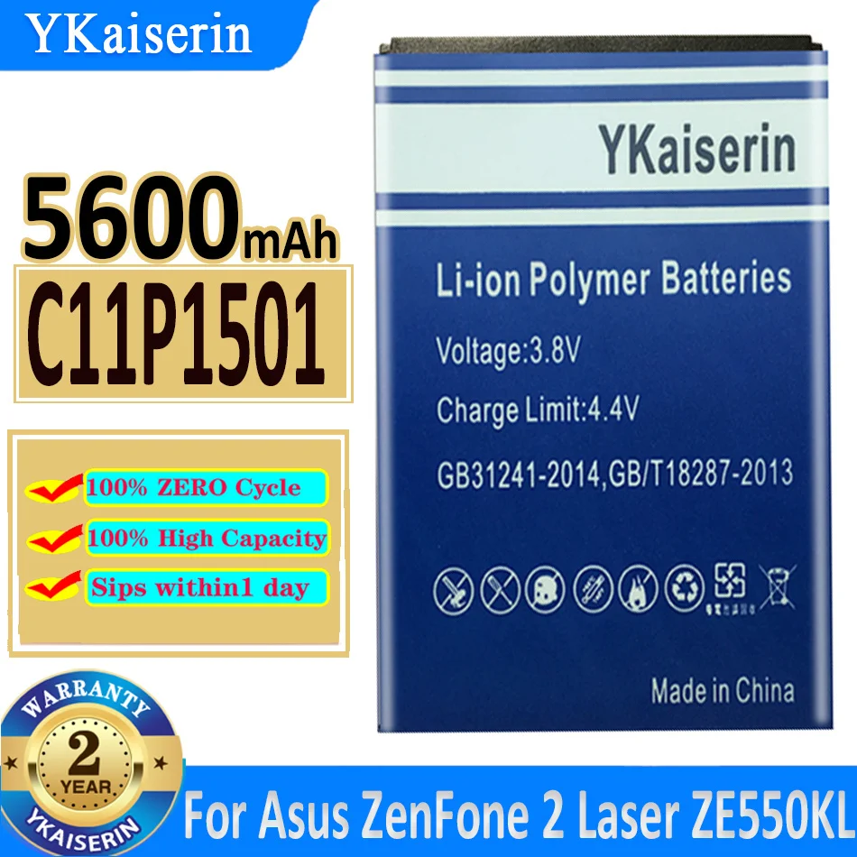 

5600mAh C11P1501 Battery For Asus Zenfone 2 Zenfone2 Laser ZE601KL Battery Selfie ZE550KL Z00LD Z011D ZD551KL ZE600KL batteria