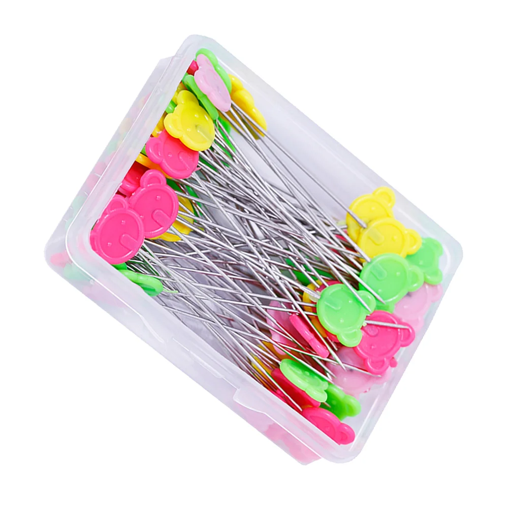

50pcs DIY Sewing Box Colorful Flat Bear Straight Clothing Accessories for Craft Decoration Dressmaker Quilting