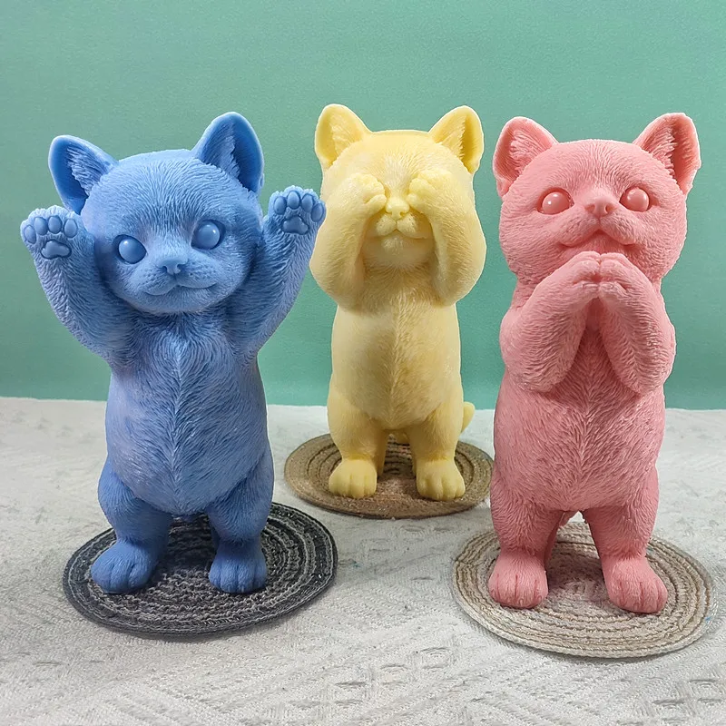 

Cat Candle Mold Animal Teddy Puppies Soy Wax Silicone Mould Puppy Dog Lover Home Decor Christmas Gift Craft Supplies D137-139