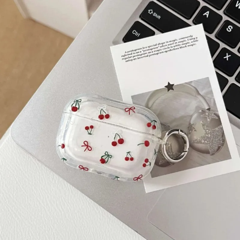 Фото Высокопрозрачный стерео-чехол для беспроводных наушников Cherry с вогнуто-выпуклым дизайном №1
