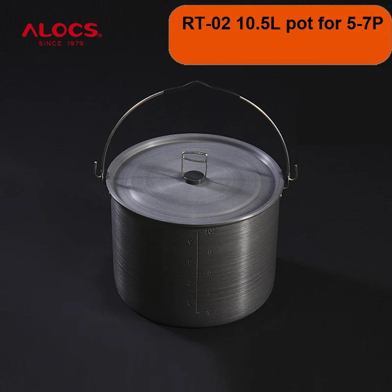 

ALOCS RT-02 5-7 Persons Versatile Outdoor 10.5L Hanging Camping Cooking Picnic Cookware Pot Camping site
