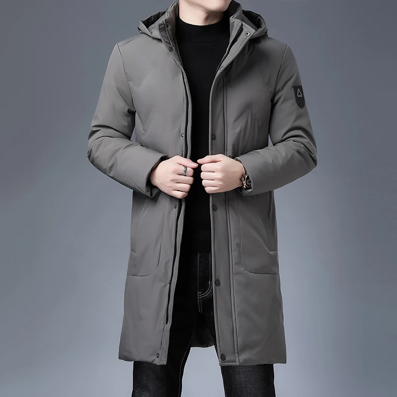 

Высококачественная зимняя утепленная новая брендовая дизайнерская Повседневная модная верхняя одежда, парки, куртка, Мужская удлиненная ветровка, пальто, мужская одежда