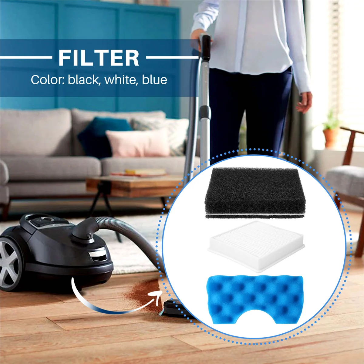 Запчасти для пылесоса PVacuum 1 комплект/6 шт. фильтры Hepa Samsung детали фильтра SC43 SC44 SC45