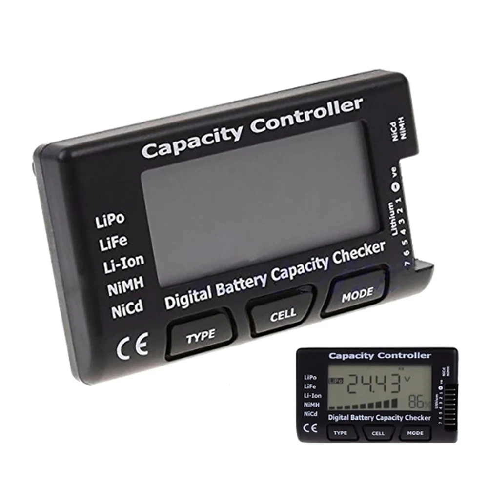

CellMeter-7 Digital Battery Voltage Tester Checker LiPo LiFe Li-ion NiMH Battery Voltage Tester Checking Capacity ControllerTest