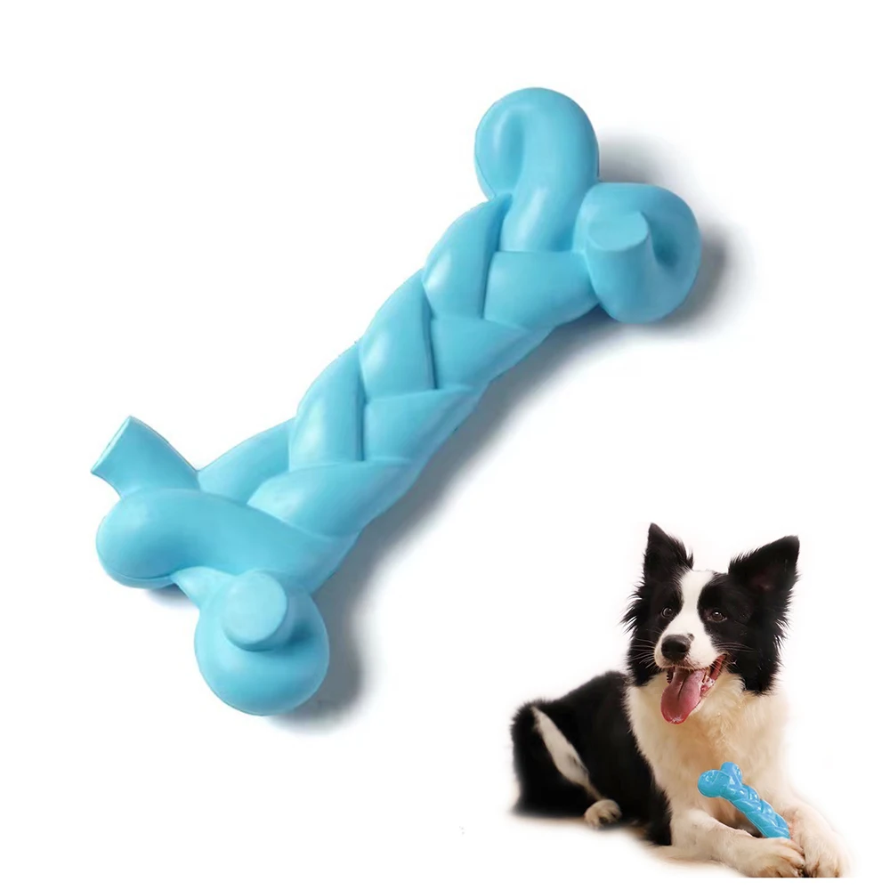 

Dog Beef Flavor Bone Chew Toys Bite Resistant Pet Play Toy Non-Toxic Rubber Teeth Cleanning Tranning for Medium Large Dog