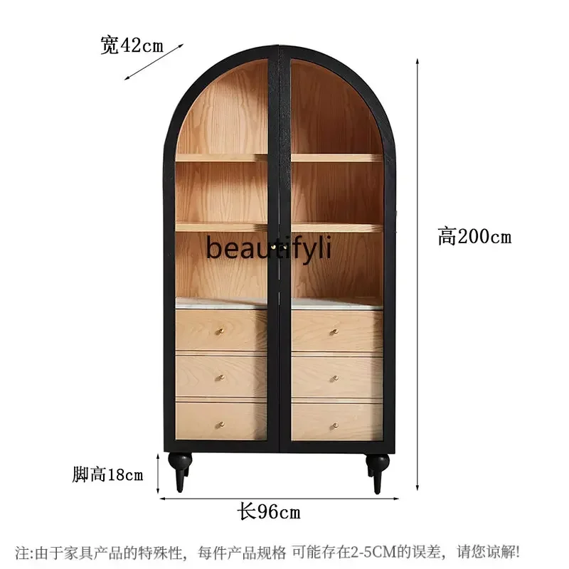 Французский Ретро винтажный изогнутый двухдверный шкаф из массива дерева в