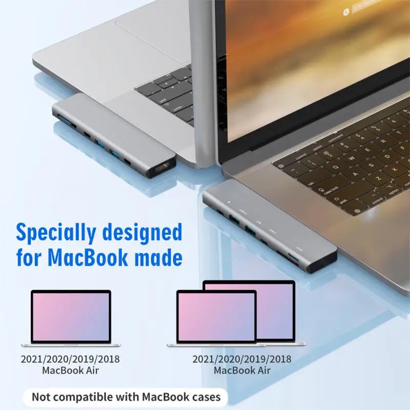 

Double-headed Dock -compatible Thunderbolt 3 Adapter 4k 4k Thunderbolt Usb Type C Hub Computer Accessories High Speed 7 In 2