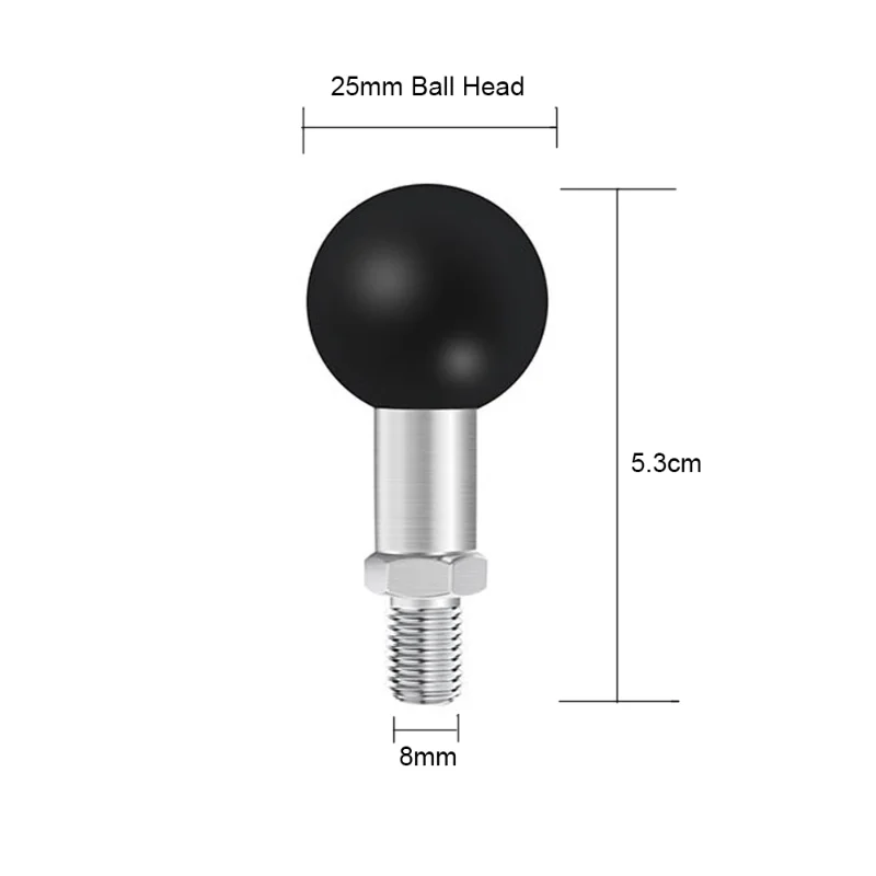 1 Inch Ball Base M10 M8 Male Thread Mount Motorcycle Phone Holder Motorbike for Mounts Mirror Seat Ball Head M10 M8 Screw images - 2