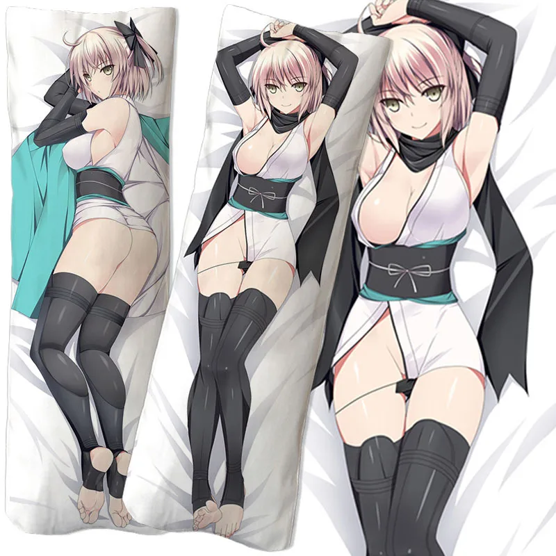 

Фигурка игры Okita Souji Afu, подушка для обнимания тела, наволочка, двухстороннее постельное белье с 3D принтом «сделай сам», двухмерный сексуальн...
