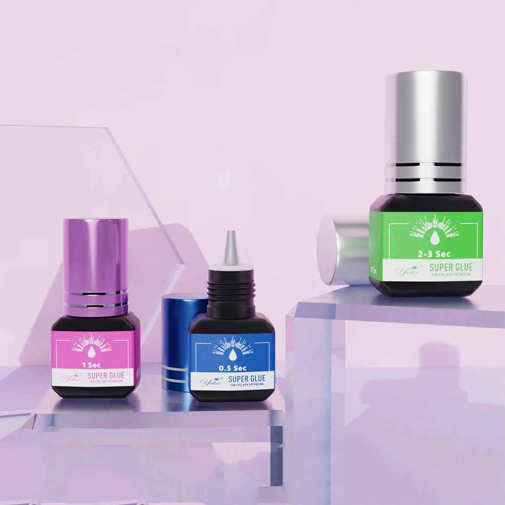 

Yelix 5ml 0.5second Fast Drying Eyelash Extension Glue Strong False Eye Lash Extension Glue Adhesive Low Smell Mink Eyelash Glue