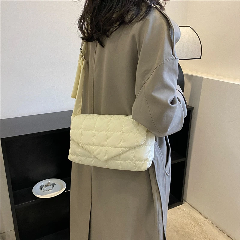 New Fashion Space Pad Cotton Women Shoulder Bags Winter Nylon Padded Quilted Shopper Bags Female Casual Crossbody Bags Handbags