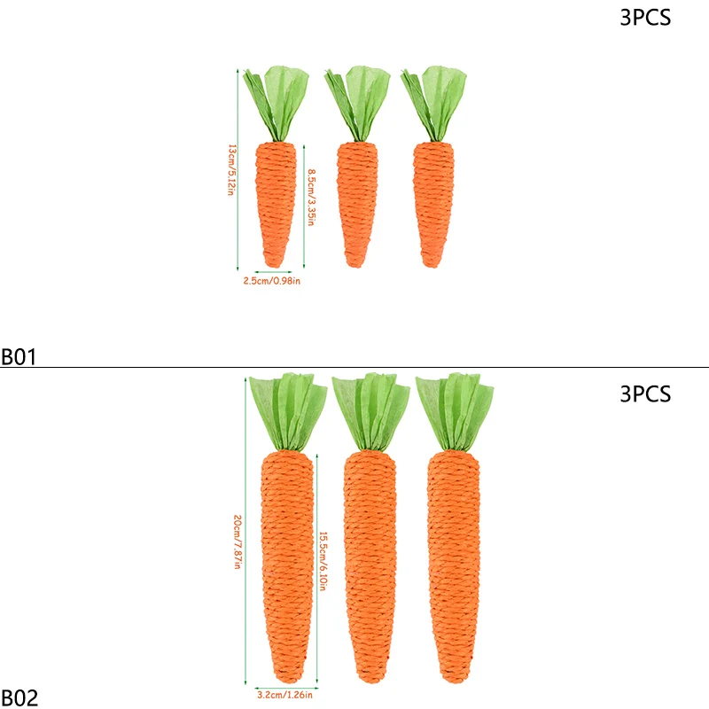 3 шт. бумажная веревка украшение для моркови 2025 пасхальные украшения домашней