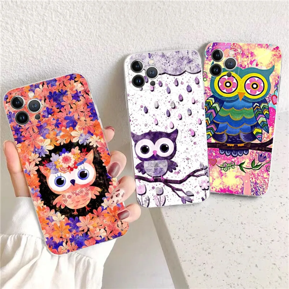 

Owl Bird Cute Phone Case For IPhone 15 13 14 Pro Max XS XR 12 11 Pro 13 Mini 6 7 8 Plus Clear Back Cover Capa