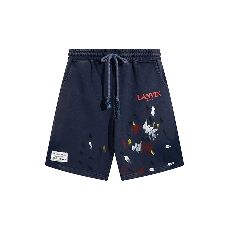 GALLERY DEPT Harajuku 23SS Summer Letter Printed Logo Streetwear Hip Hop Hand Drawn Sweat Beachwear Men Casual Terry Shorts