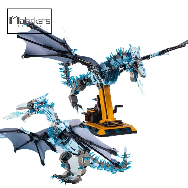 

A Song Of Ice And Fire Bricks Dragon Viserion Action Model Building Blocks Toys For Boys Night's King Undead Ice Dragon 1186pcs