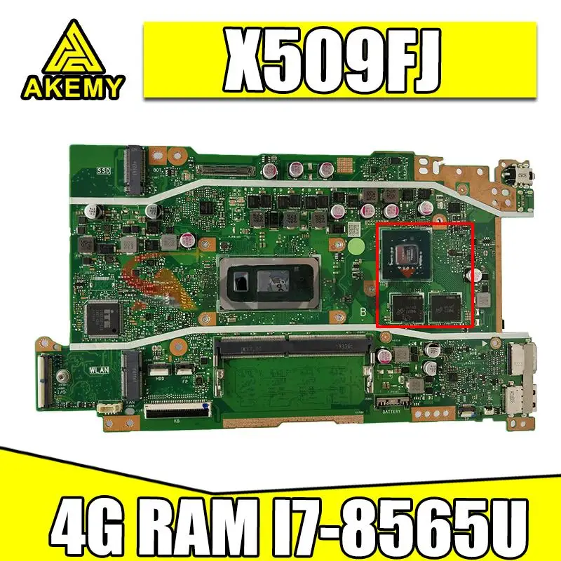 

For asus VivoBook 15 X509FN X509FL X509FB X509FJ X509F A509F K509F F509F Laptop Mainboard Motherboard With 4G/I7-8565U (V2G) GPU