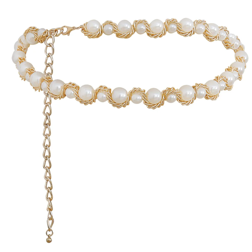

Belt Waist Chain Belts Pearl Women Wedding Bridalbody Rhinestone Dress Sash Crystal Harness Ribbon Beach Chains Bridesmaid