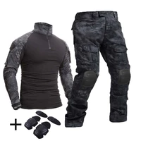 hiking airsoft hunting suits military uniform camouflage tactical combat uniform clothes tactical clothes shirtspants with pads
