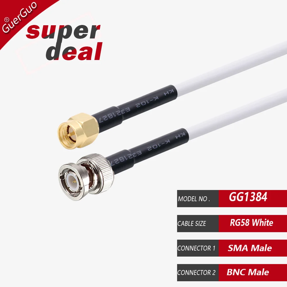 Кабель RG58 BNC «папа» — штекер SMA RG-58 50 Ом Удлинительный кабель RF Разъем Адаптер RF Перемычка Косичка 0,5 м 1 м 2 м 5 м 10 м 20 м