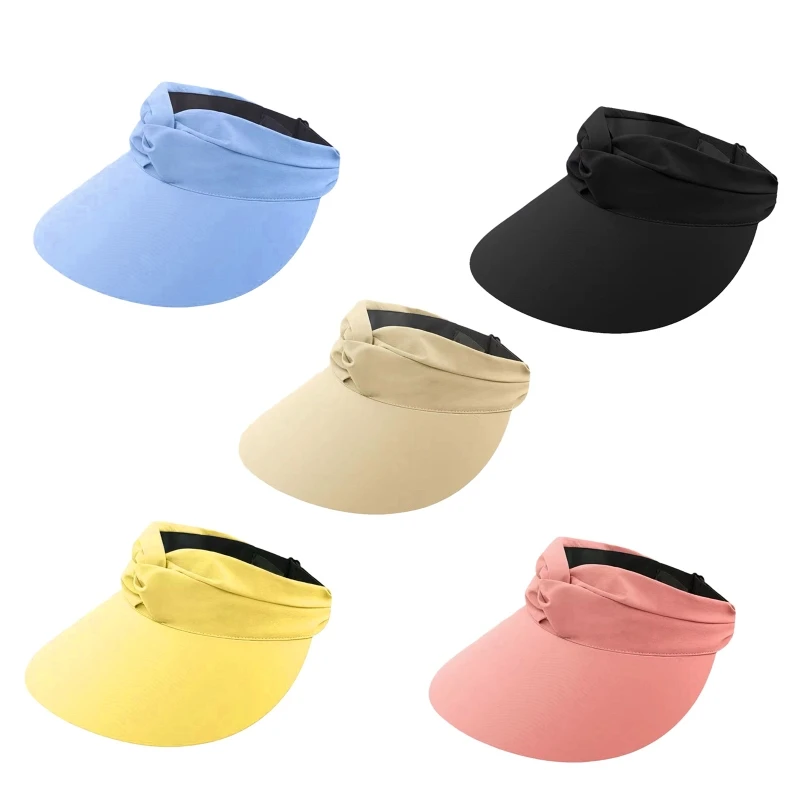 

Fashion Solid Color Empty Top Hat Wide Brim Beach Sun Visor Hat Sunshade Hat UV Protection for Outdoor Activities Sports