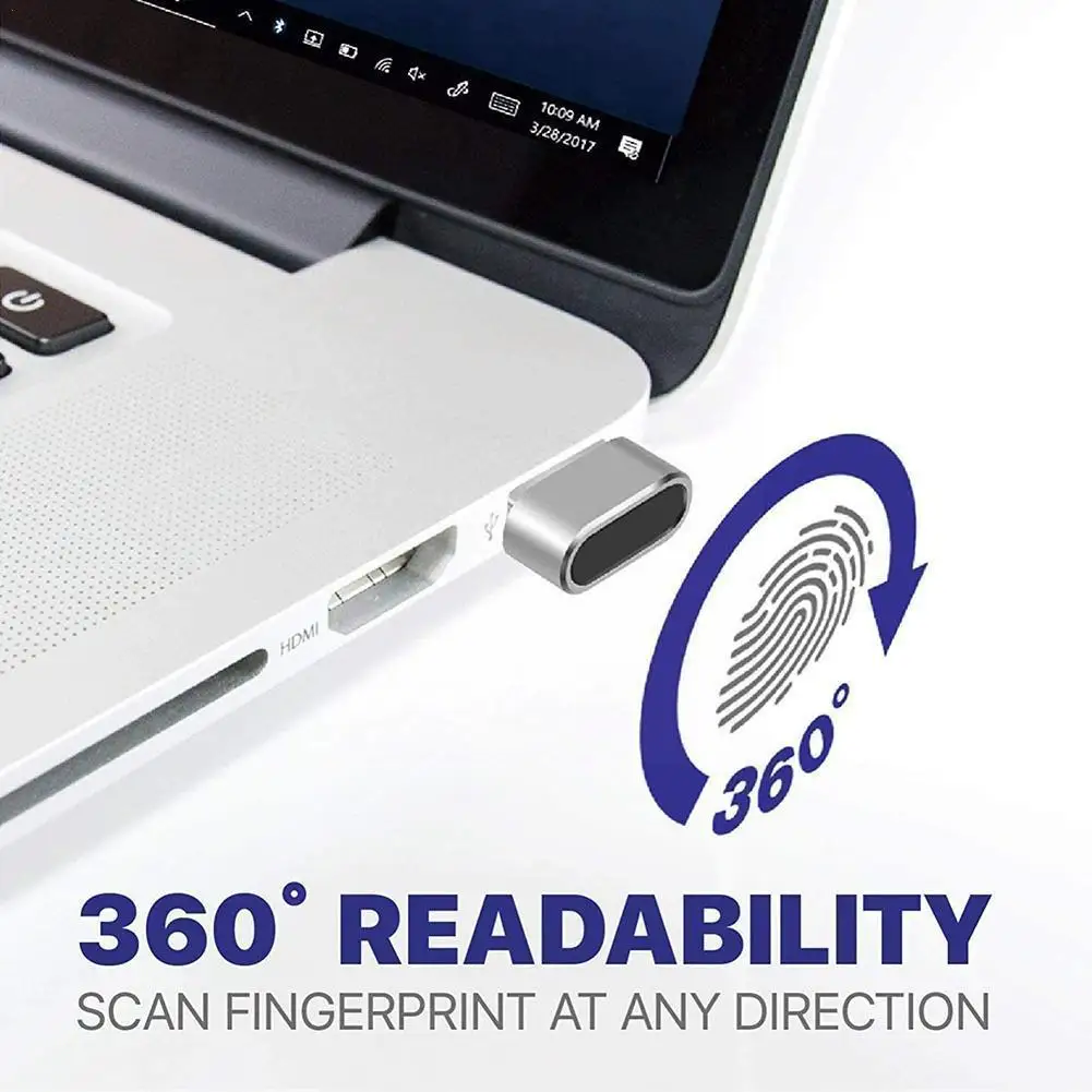 

USB-модуль для считывания отпечатков пальцев для Windows10 11 Hello биометрический сканер навесной замок для ноутбуков и ПК 2023 Новый N5G2