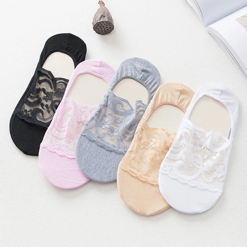 

Носки женские кружевные незаметные, 3 пары