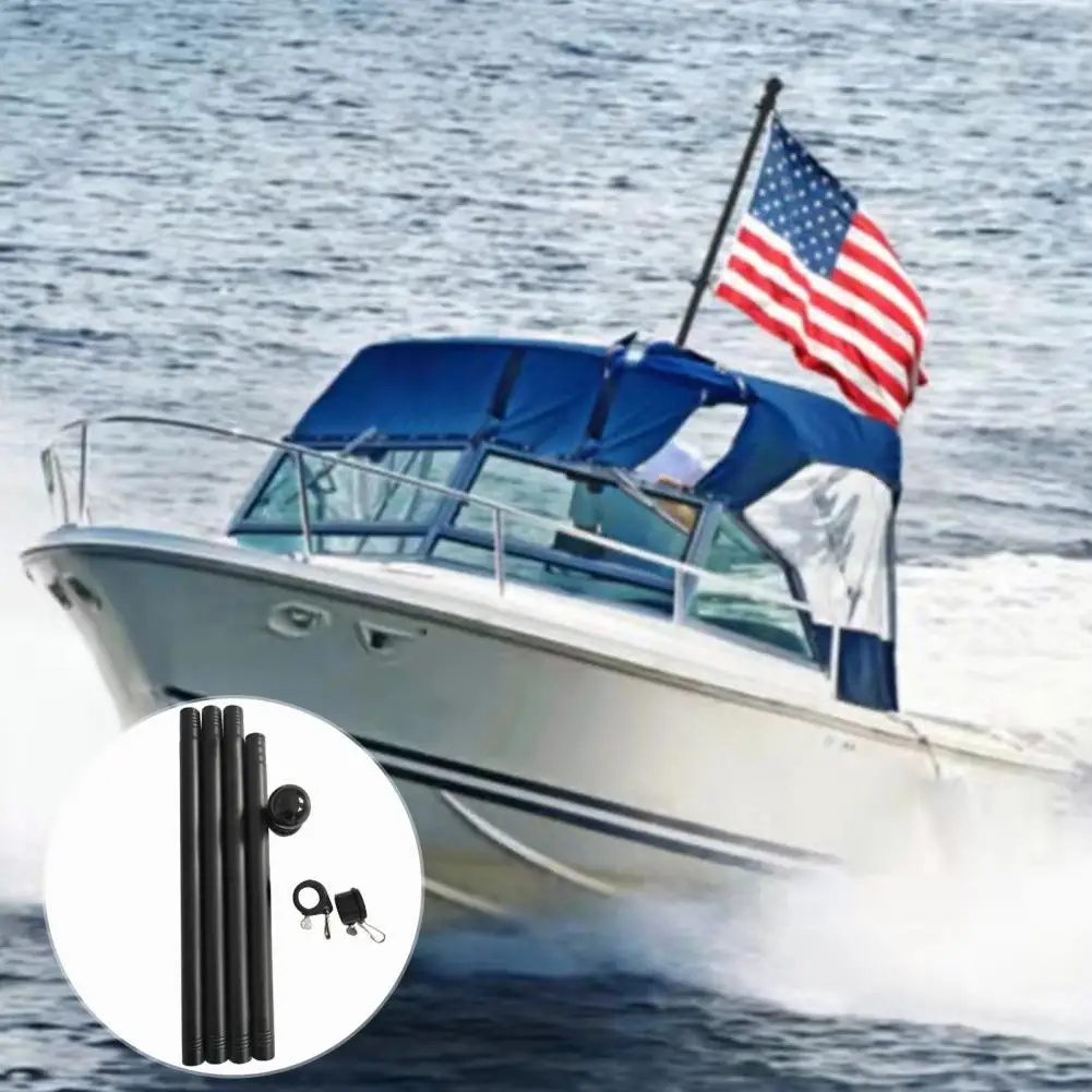 

Great Flag Stand 360 Degree Rotation Ring Tangle-Free Rust-Proof Metal Black Flag Pole Kit Sturdy Flagpole Outdoor Supplies