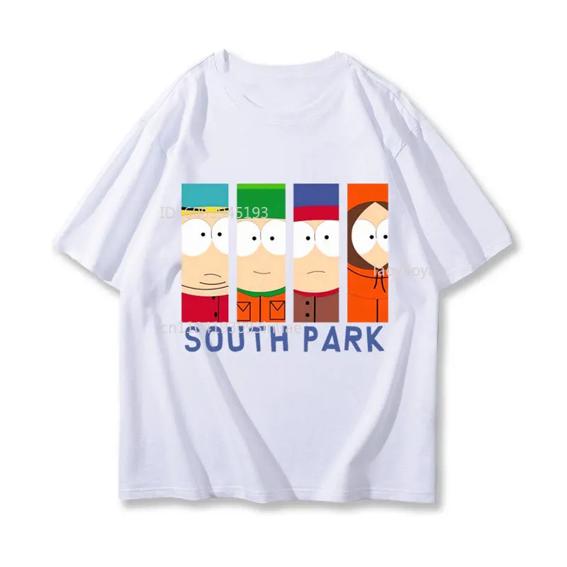 Фото Футболка South Park, 100% хлопок, с круглым вырезом, повседневная, забавная, милая, в уличном стиле, хип-хоп, ретро, новая модная футболка с принтом №4
